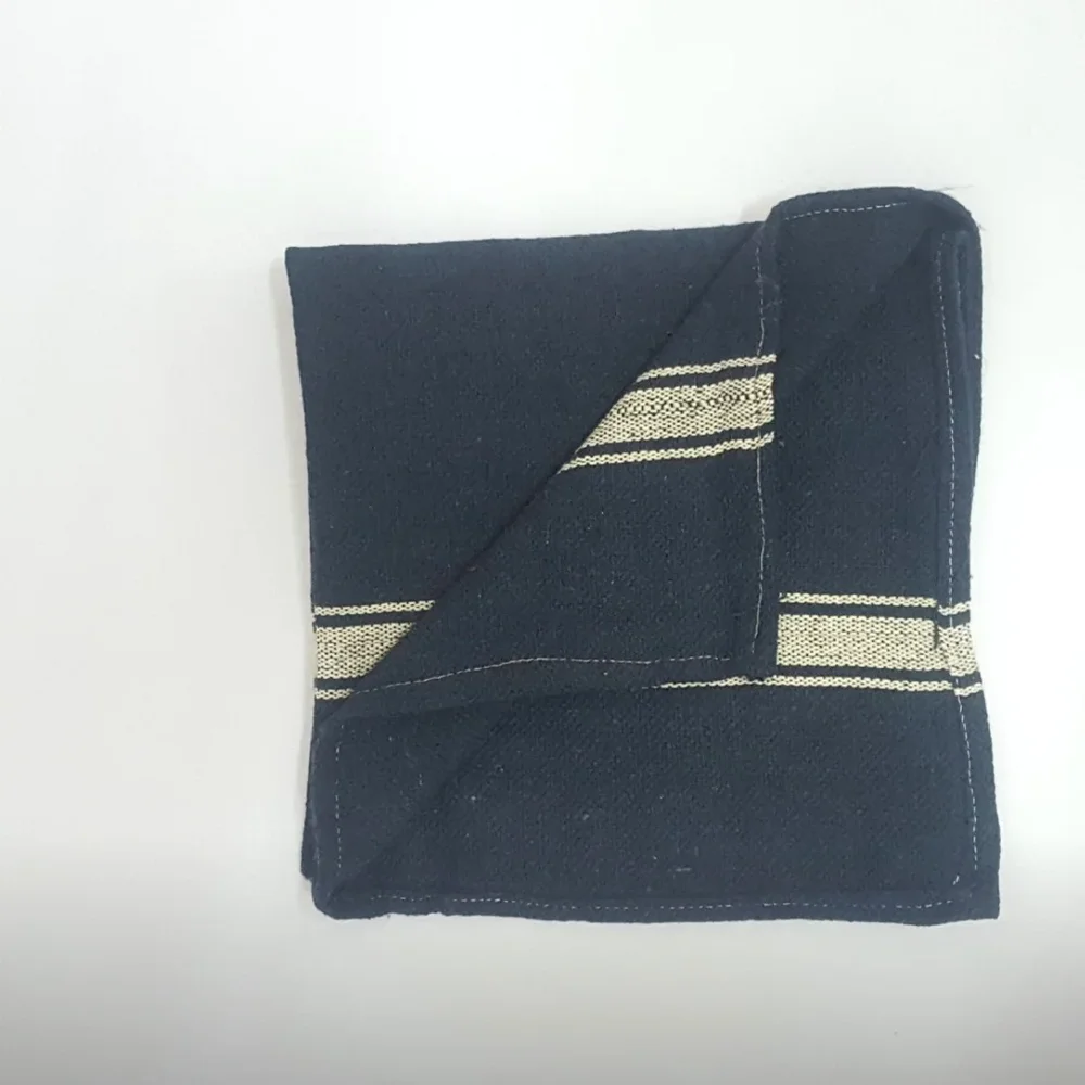 Navy Blue Cotton Square Floor Duster, 22x22 inch - Home & Kitchen by Triveni Trading Co.