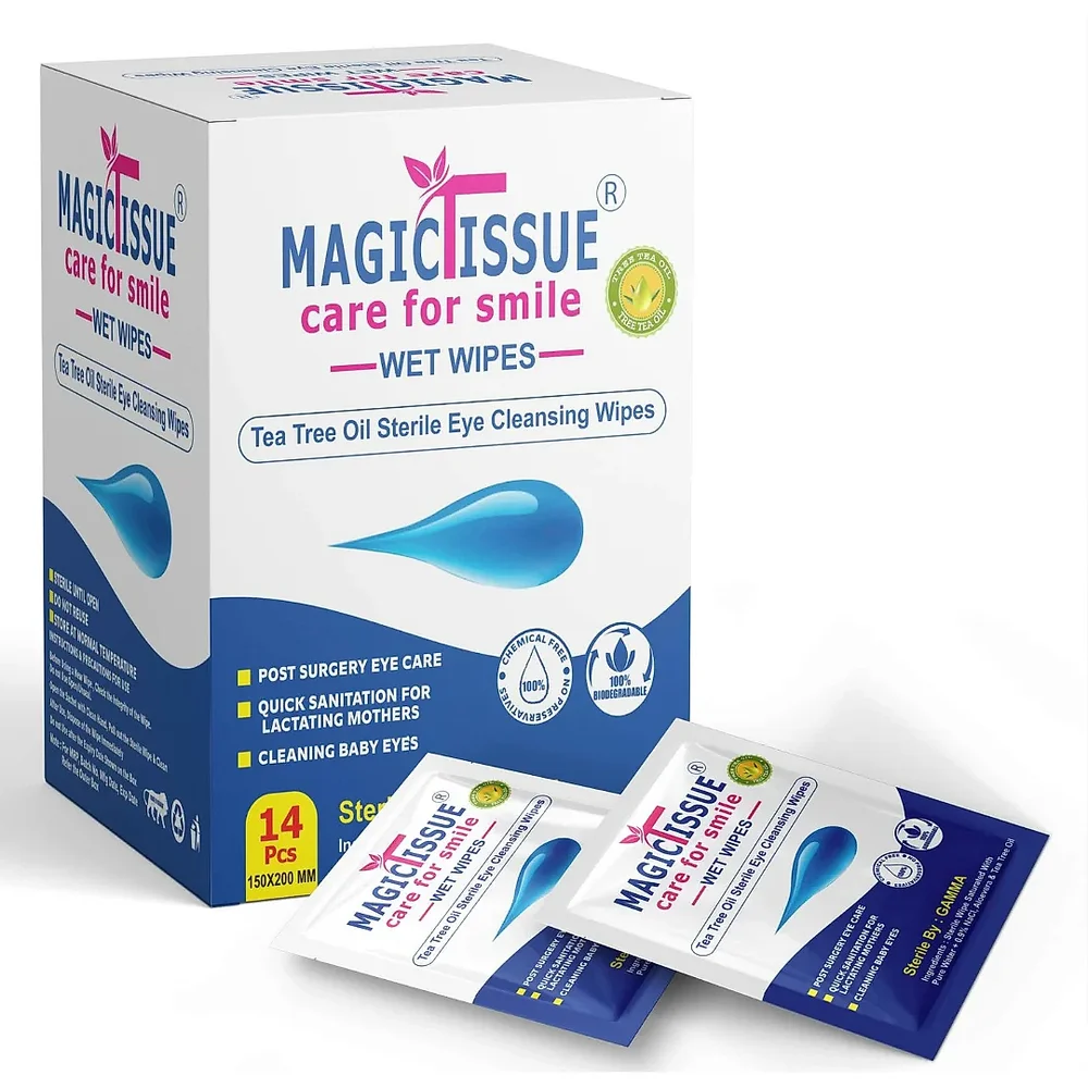 Sterile Tea Tree Aloe Vera Eye Wipes - Healthcare & Medical by Wecare