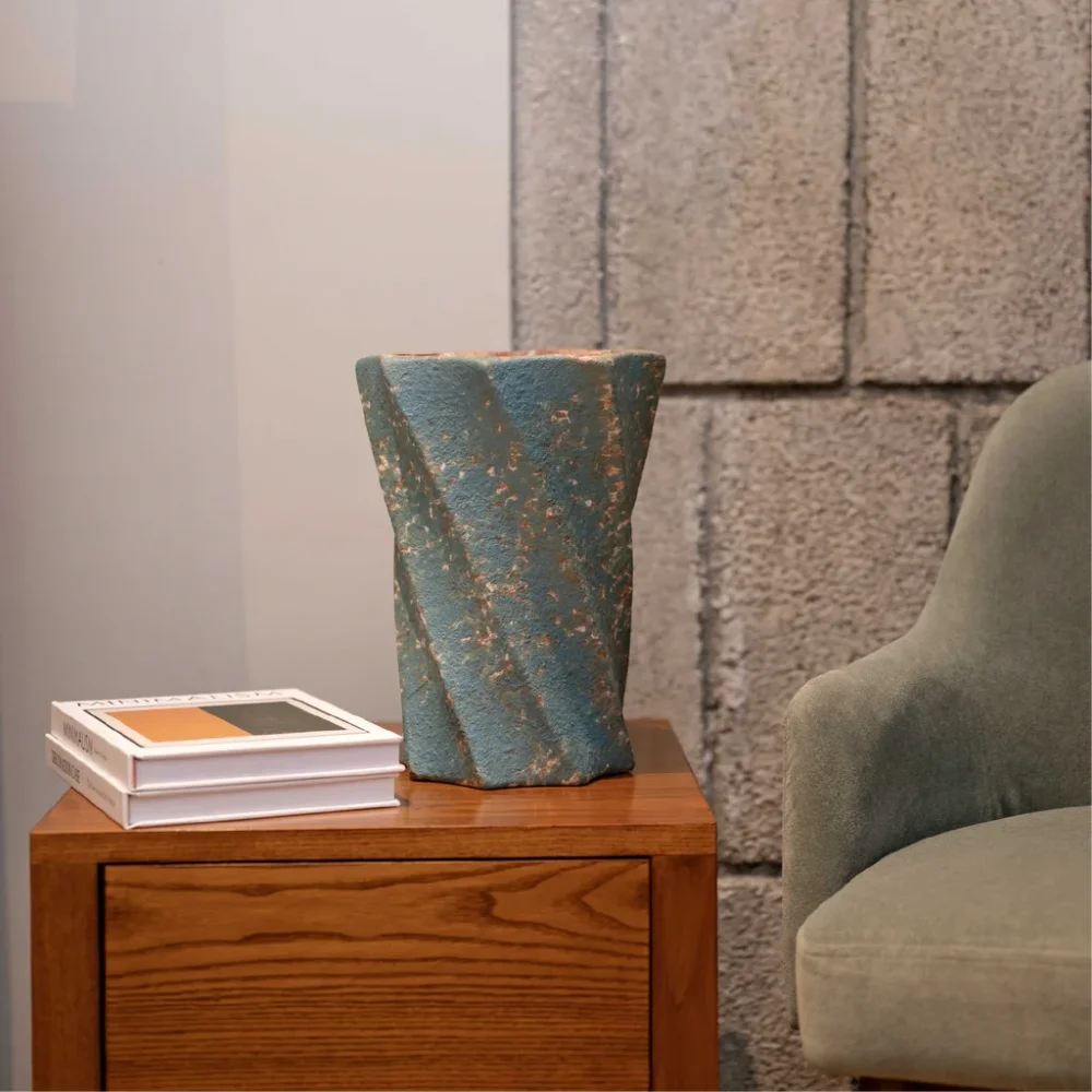 Ceramic Mint Swirl Decoration Vase - Home & Kitchen by Wooden Owl Design Pvt. Ltd.