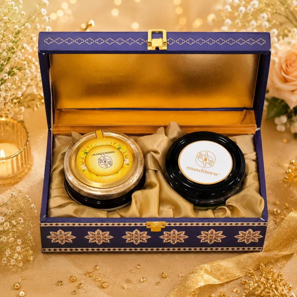 Munchbrew Herbal Tea and Pure Honey Gift Hamper - Handicrafts & Gifts by Innoskape India Pvt. Ltd.